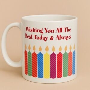Birthday Mug “My Special Day Colorful Candle Design Mug Birthday Man or Women